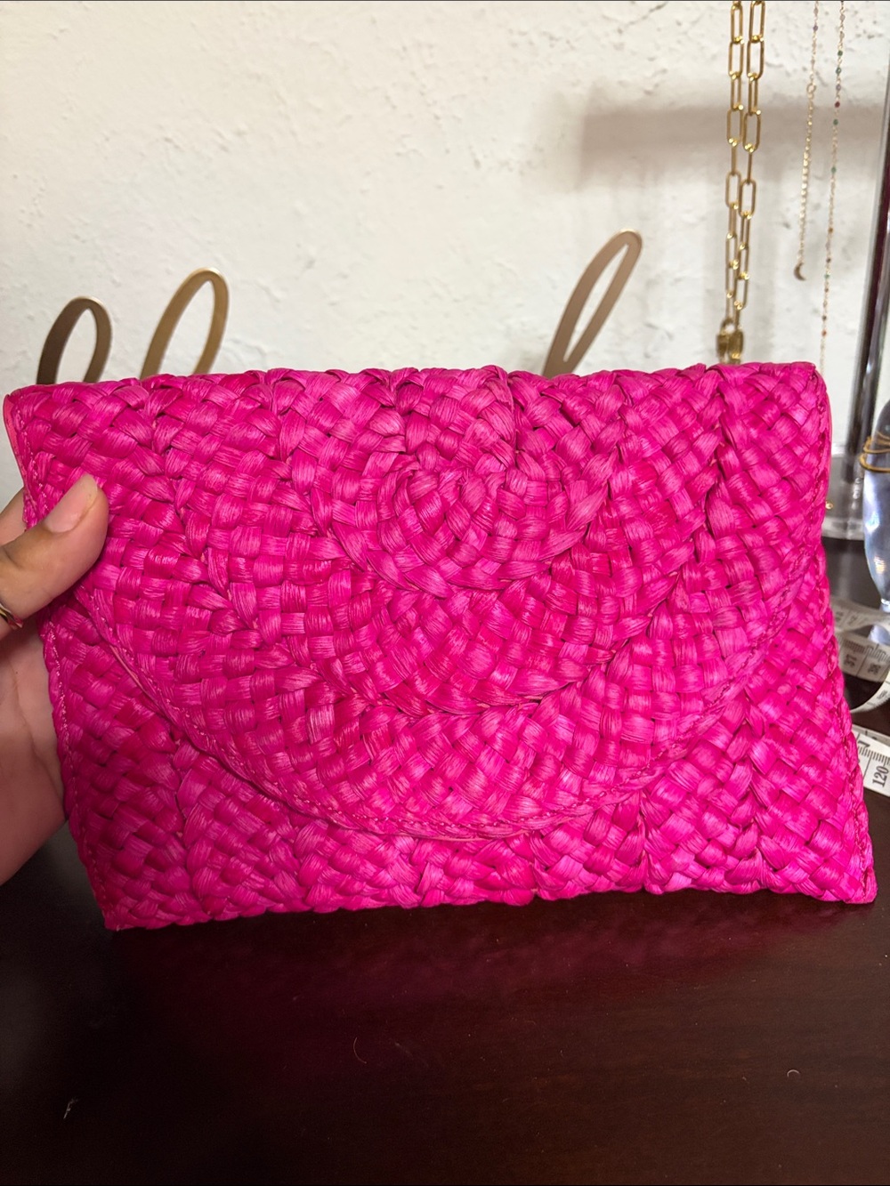Urban Expressions Hot Pink Woven Clutch